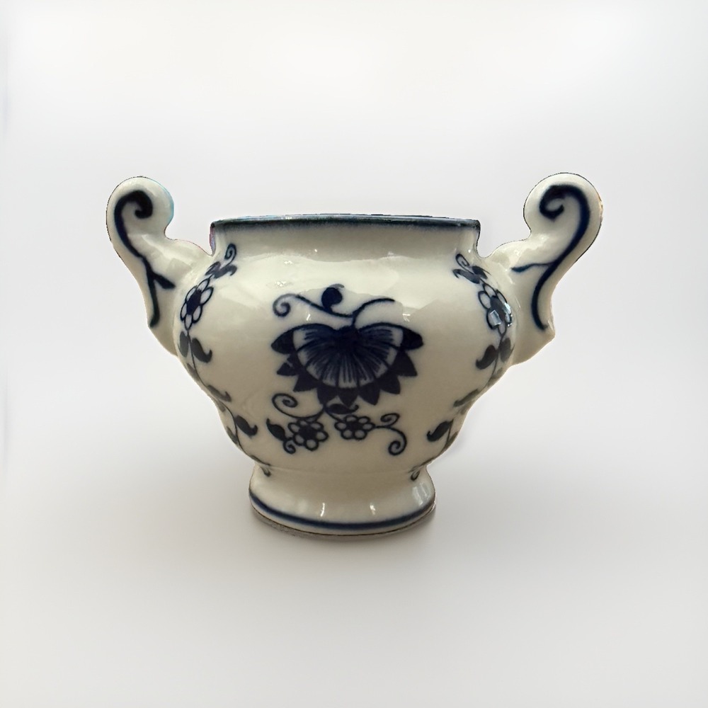 Vintage Delft Blue White Miniature Sugar Bowl No Lid
